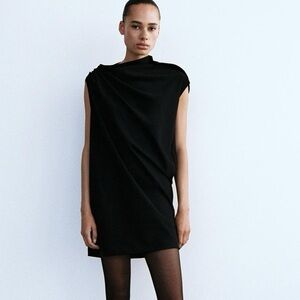 Zara | Dresses | Zara Crepe Dress With Dolman Sleeve And Elastic Waist |  Poshmark
